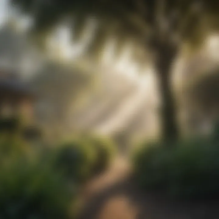 Fogger in action within a garden environment