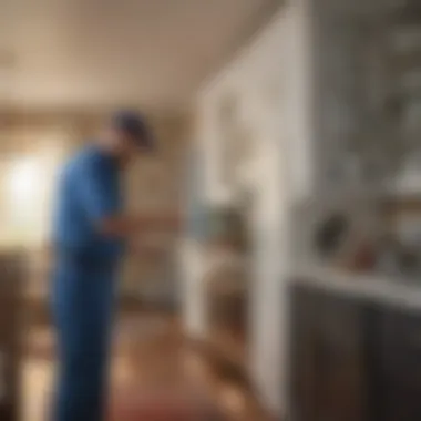 Professional Home Pest Inspection Technician conducting pest inspection in a home