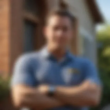 Homeowner Managing Pest Issues Homeowner managing pest issues with software assistance