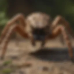 Wolf spider in natural habitat