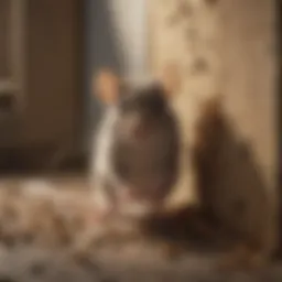 Signs of mouse droppings in a corner