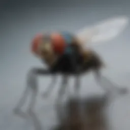 Close-up view of a blow fly on a surface