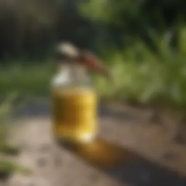 Close-up of common active ingredients found in mosquito sprays.
