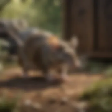 Mouse being released into a safe outdoor environment