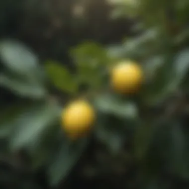A close-up of lemon eucalyptus leaves, known for their mosquito-repelling properties.