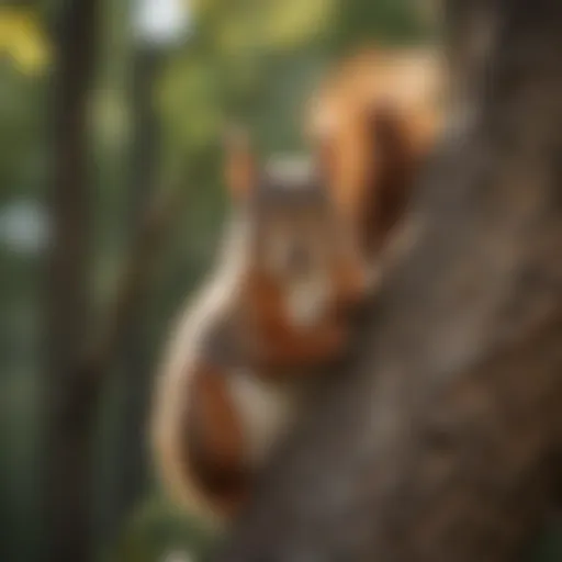 A squirrel perched on a tree branch, observing its surroundings