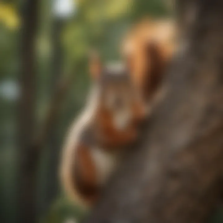 A squirrel perched on a tree branch, observing its surroundings