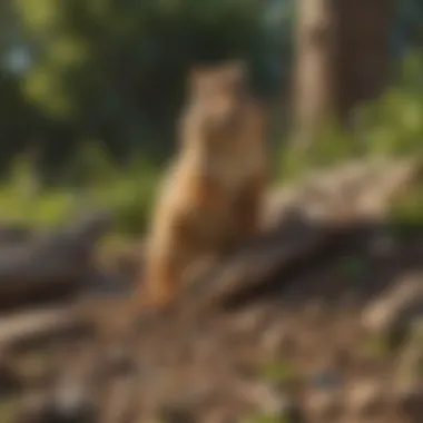 Damage caused by chipmunks in a backyard, illustrating their impact.