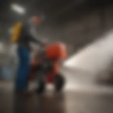 Oldham chemical sprayer in action during pest control