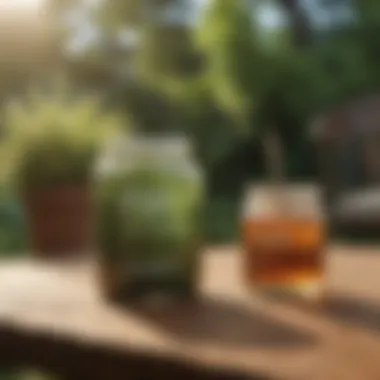 Eco-Conscious Pest Management Solutions Eco-friendly pest control products on a garden table
