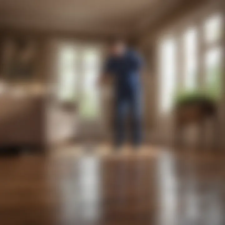 Expert conducting a pest inspection in a home