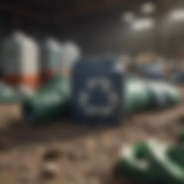 Recycling Practices for Pesticide Containers Recycling symbol with pesticide containers