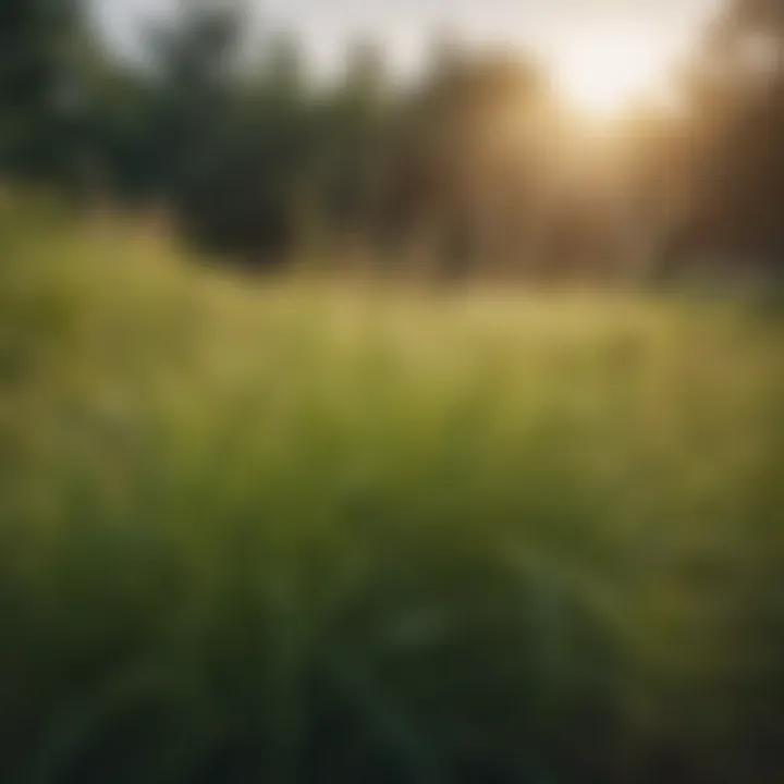 Field of Citronella grass, popular for mosquito attraction