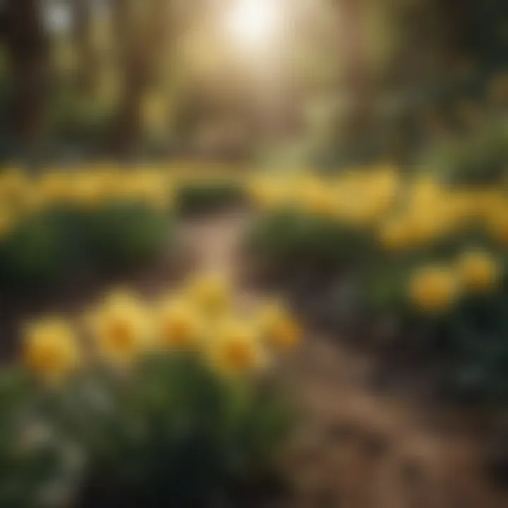 A cluster of daffodils blooming in a garden