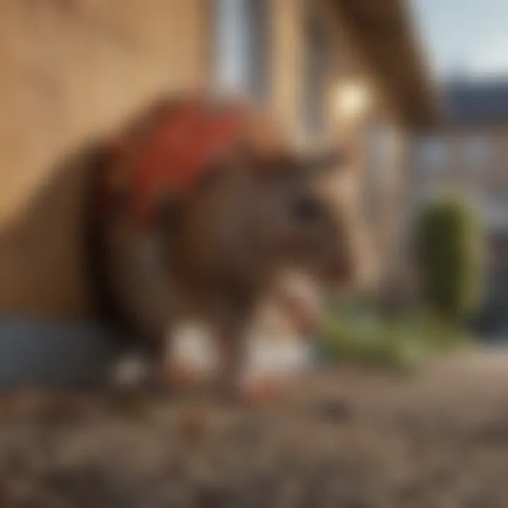 Professional applying RatX throw packs in a residential setting