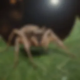 Close-up of a spider cricket on a leaf