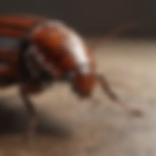 Close-up of a cockroach on a surface