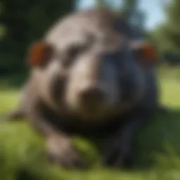 A lush green lawn with visible molehills