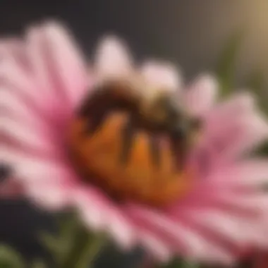 Bee Pollinating a Flower Close-up of a bee on a flower