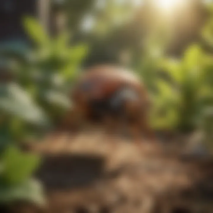 A natural pesticide being applied in a garden