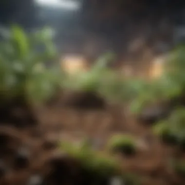 A thriving ant farm showcasing various habitats