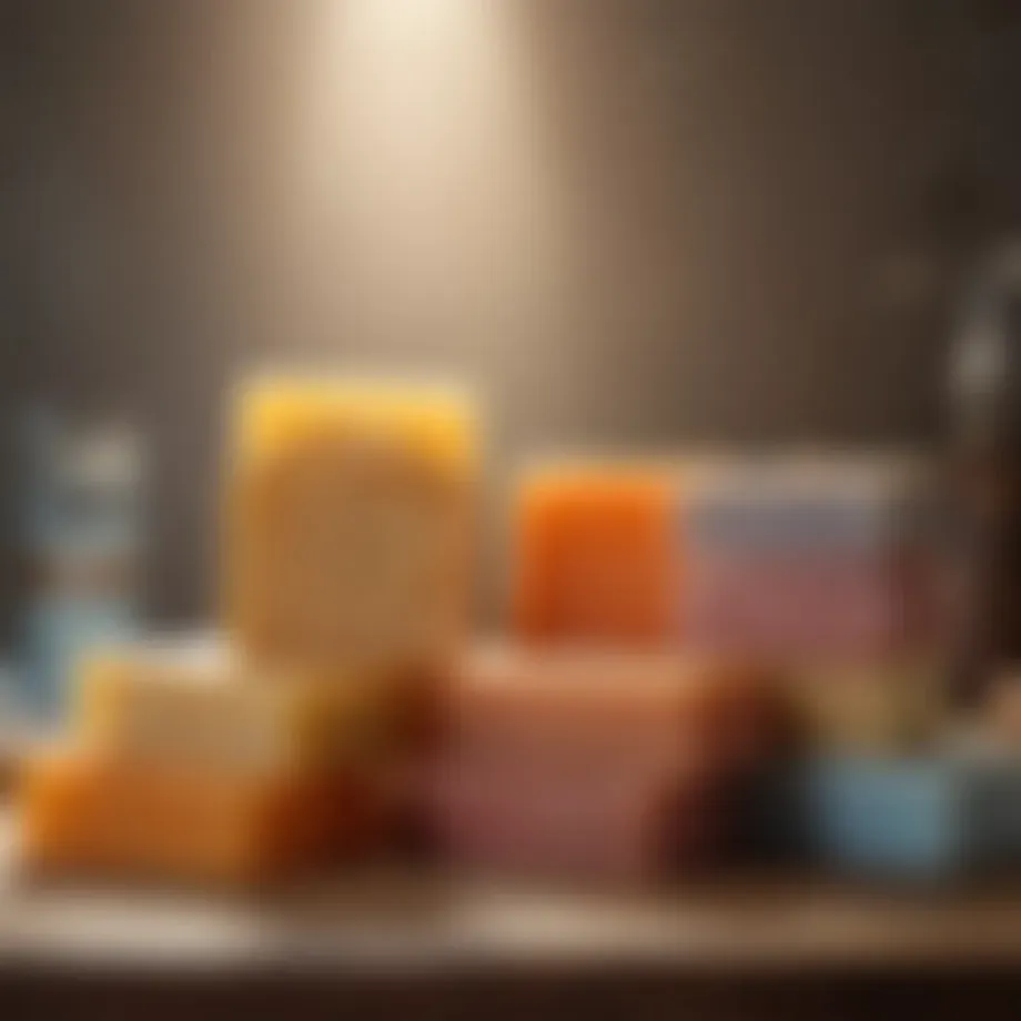 Close-up of different soap bars known for pest deterrent properties