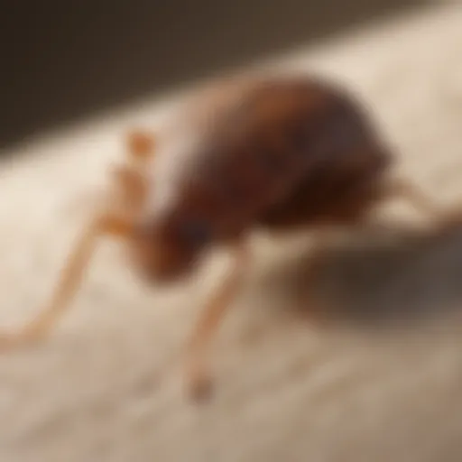 Close-up view of a bed bug on fabric