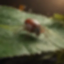 Close-up of a tick on a leaf