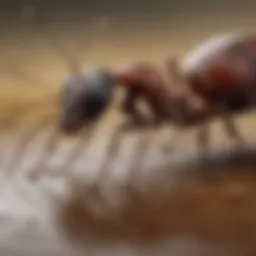 Close-up of various ant species