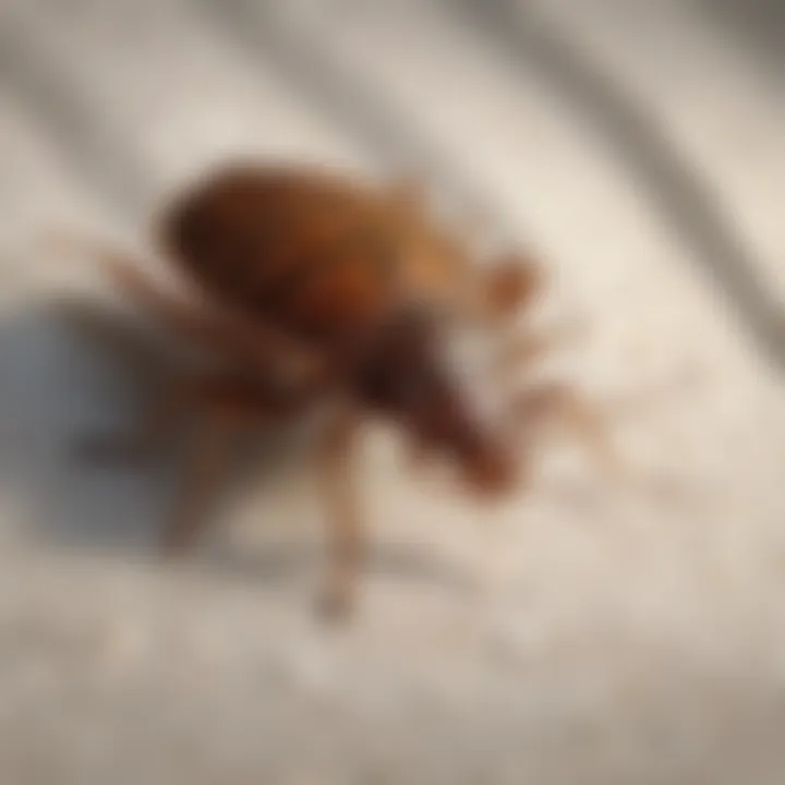 Close-up of a bed bug on fabric