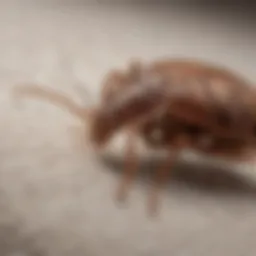 Close-up of a bed bug on fabric