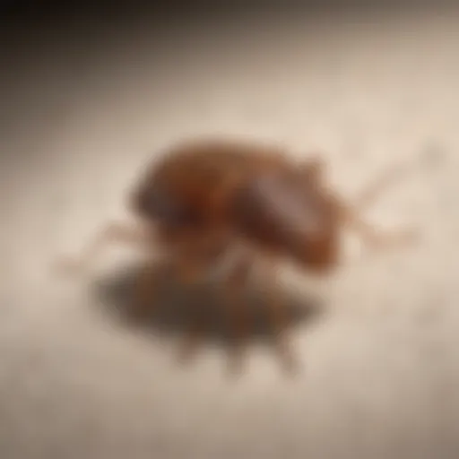 Close-up of a bed bug on fabric