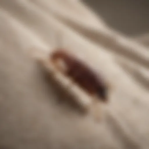 Close-up of bed bugs on a fabric surface