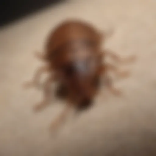 Close-up of bed bug on fabric