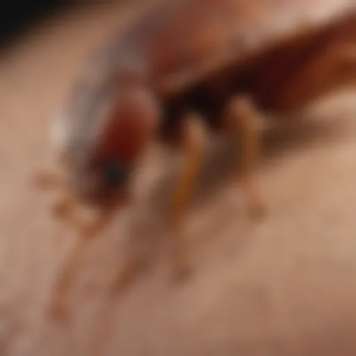 Close-up of bedbug bites on skin showcasing distinct characteristics.