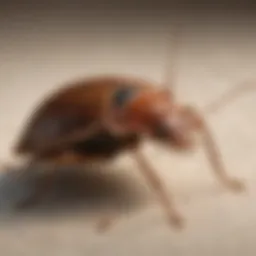 Close-up view of a bedbug on fabric
