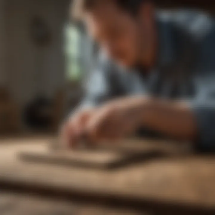 A homeowner checking a carpenter ant trap