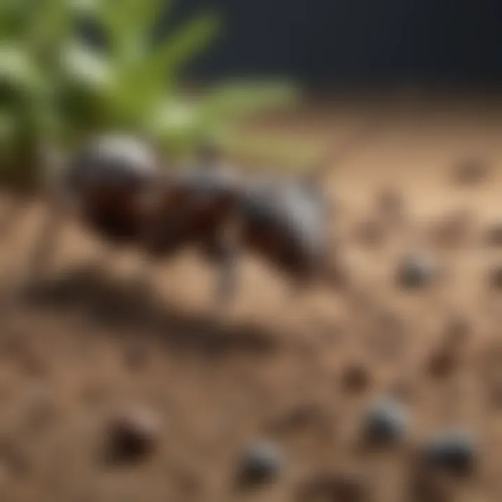 Close-up of crazy ants in their natural habitat