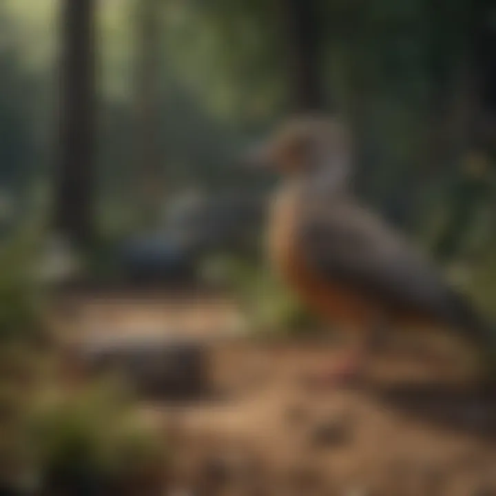 Illustration depicting the operational mechanism of electric bird killers in a natural setting