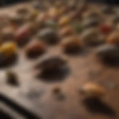 Various common pests found in Amarillo, TX, displayed on a table