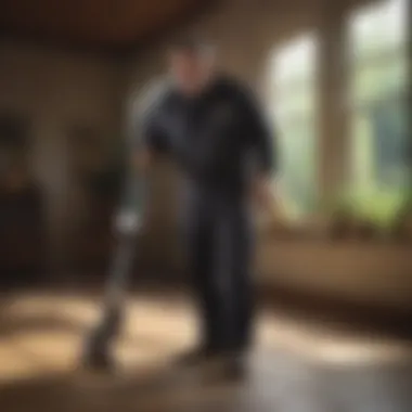 Professional Inspection in Pest Control A professional exterminator inspecting a residential property