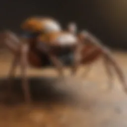 Close-up of a fastcap spider showcasing its distinct markings