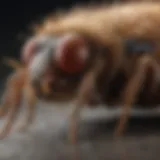Close-up of a flea on pet fur