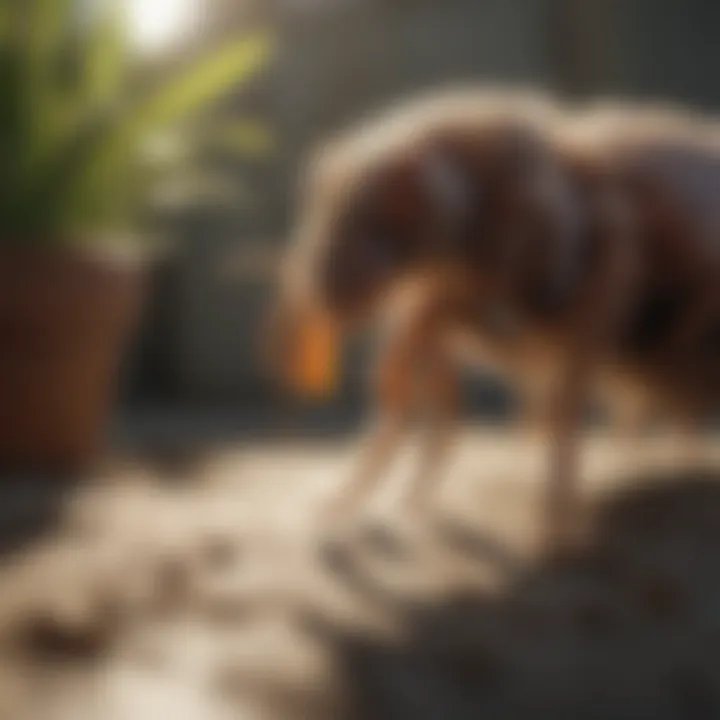 Homeowner applying sustainable flea treatment