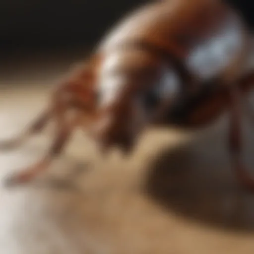 Close-up of a large roach on a surface