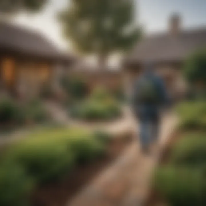 A serene backyard showcasing eco-friendly pest control methods in a residential area.
