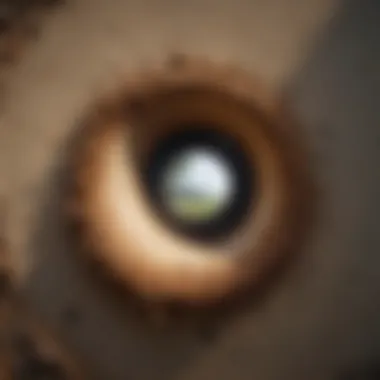 Close-up of a drilled hole treated for pest control