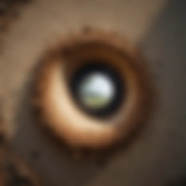 Close-up of a drilled hole treated for pest control