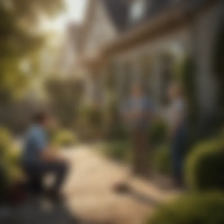 A homeowner discussing pest management strategies with an exterminator