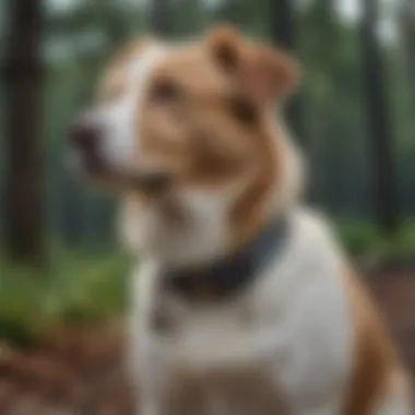Seresto Collar in Outdoor Conditions Dog wearing Seresto collar outdoors in rainy weather